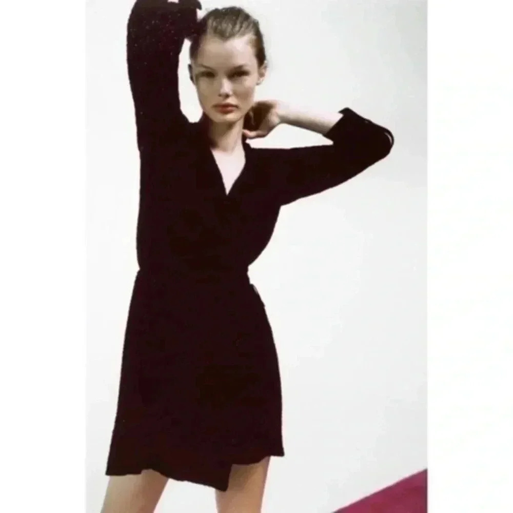 Zara Textured black hooded mini dress XS - Picture 5 of 9